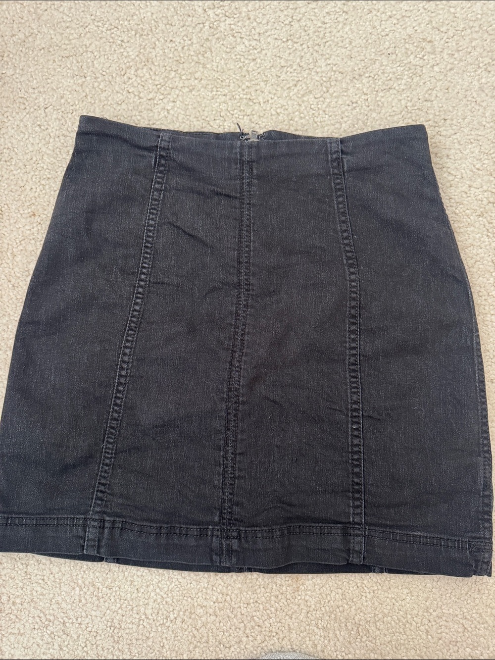 Free People Classic Black Denim Panel Mini Skirt